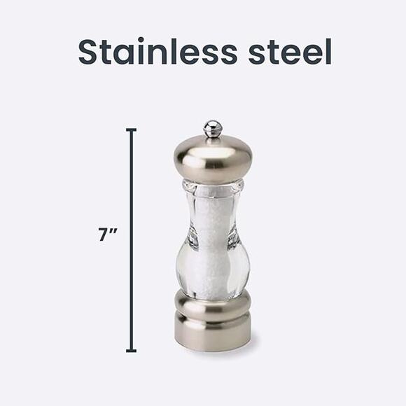 Olde Thompson Del Norte 7" Stainless Steel Salt Mill - Picture 2 of 3